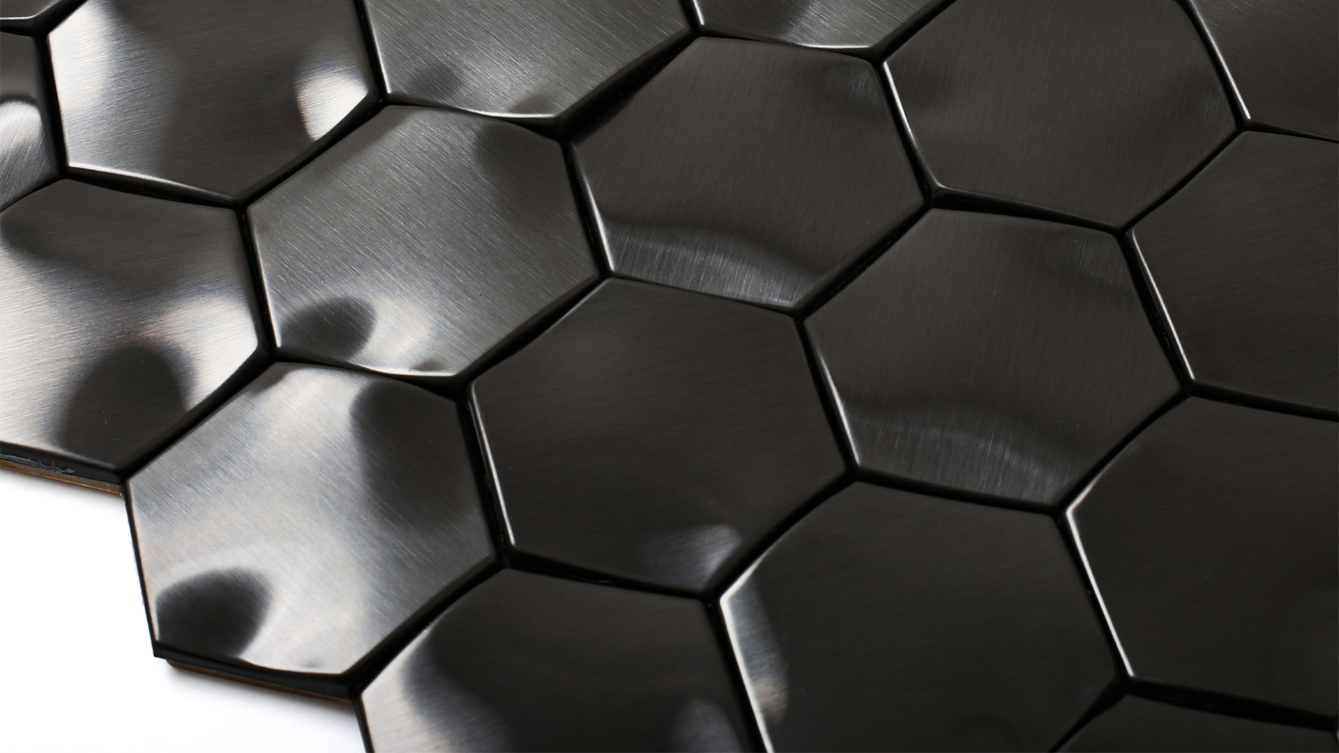 Amazon.com: Elephantile Black 3D Wall Panels Hexagon Metal Tile Bathroom  Kitchen Backsplash Wall Black Tiles [Set of 5] : Tools & Home Improvement