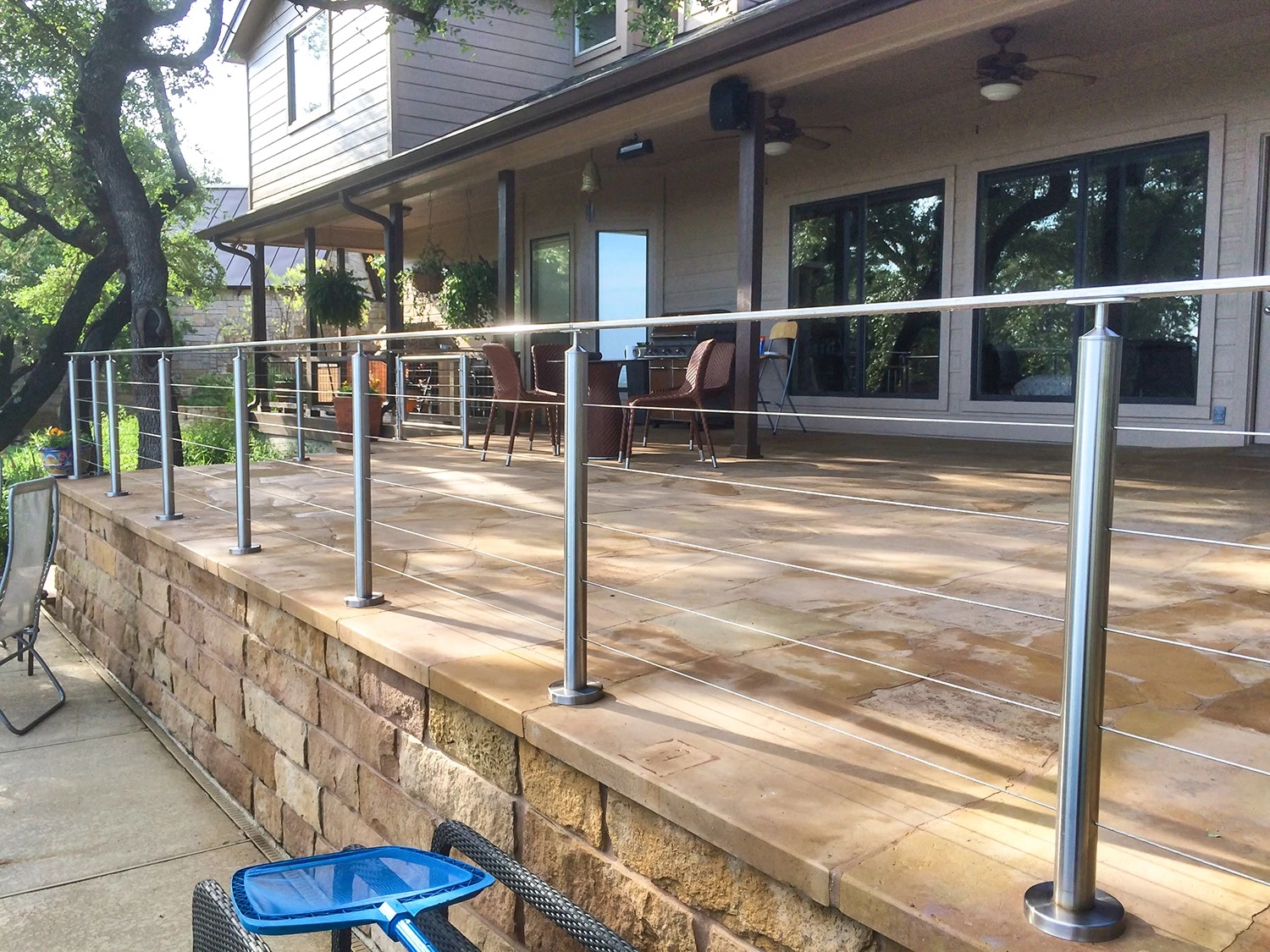 High Quality Inox Stainless Steel Balustrade Post Cable Railing Wire Rope  Railing