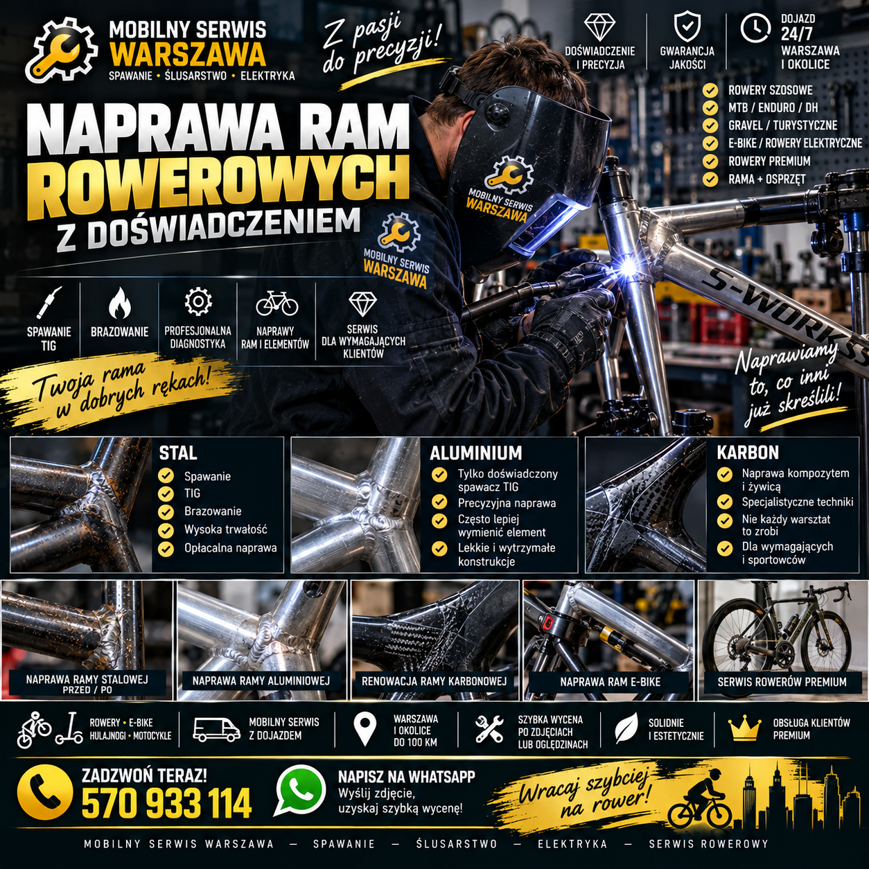 Naprawa ram rowerowych z doświadczeniem - Serwis i Naprawa ram rowerowych wymaga precyzji i doświadczenia