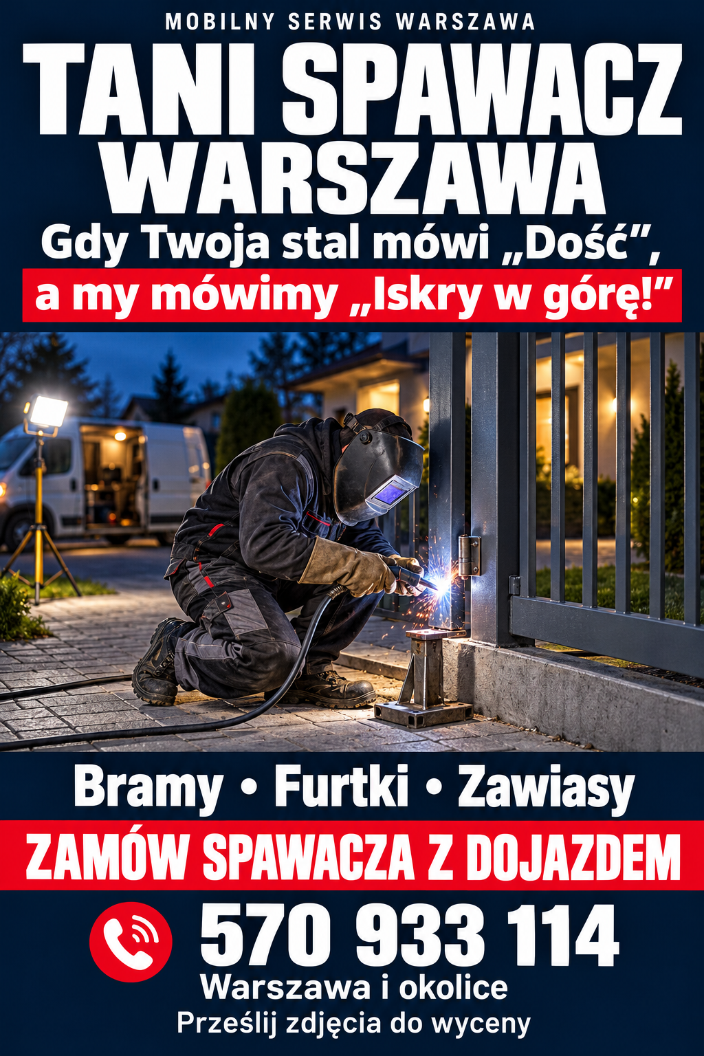 Tani spawacz Warszawa, Mobilny Spawacz Warszawa