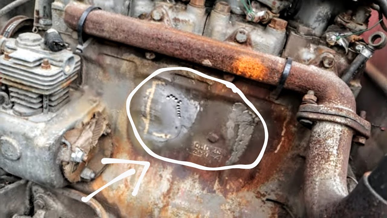 Naprawa pękniętego bloku silnika metodą szycia mosiężnymi śrubami....