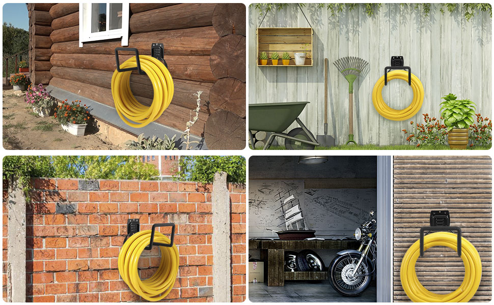 Amazon.com : QMSK Garden Hose Holder, Metal Wall Mounted Water Hose Reel  for Outside, Durable Hook Stand for Garden Hose Storage, Water Hose,  Extension Cords, Flexable Hose Use(1Pack) : Patio, Lawn &