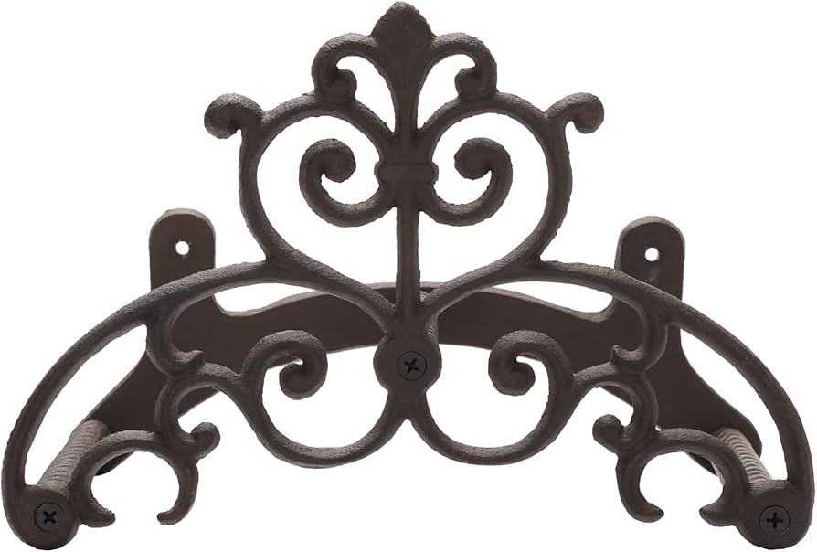 Amazon.com : MyGift Brown Heavy Duty Cast Iron Outdoor Garden Hose Hanger  Wall Mounted Water Hose Holder Reel with Vintage Scrollwork Design : Patio,  Lawn & Garden