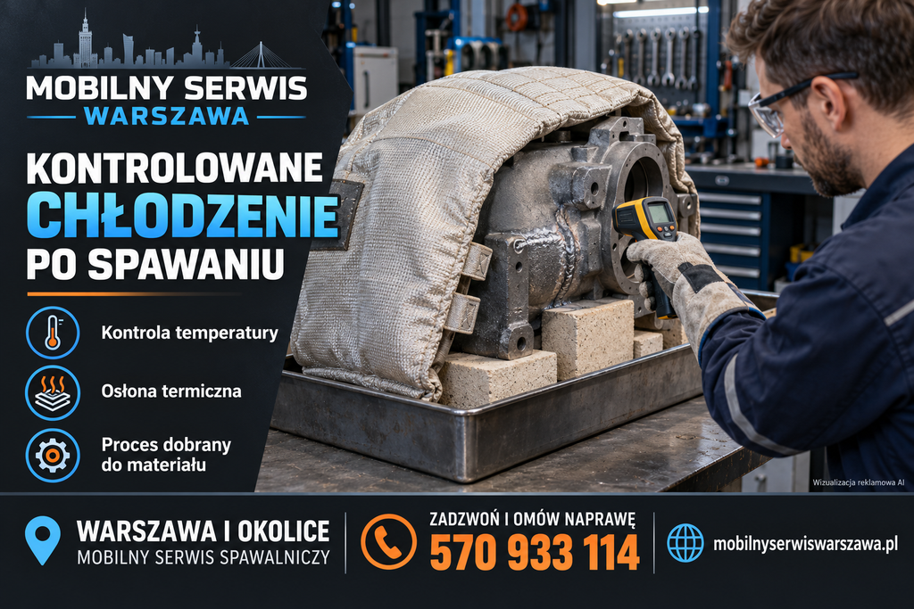Kontrolowane chłodzenie w celu redukcji naprężeń - Spawacz Warszawa z Dojazdem