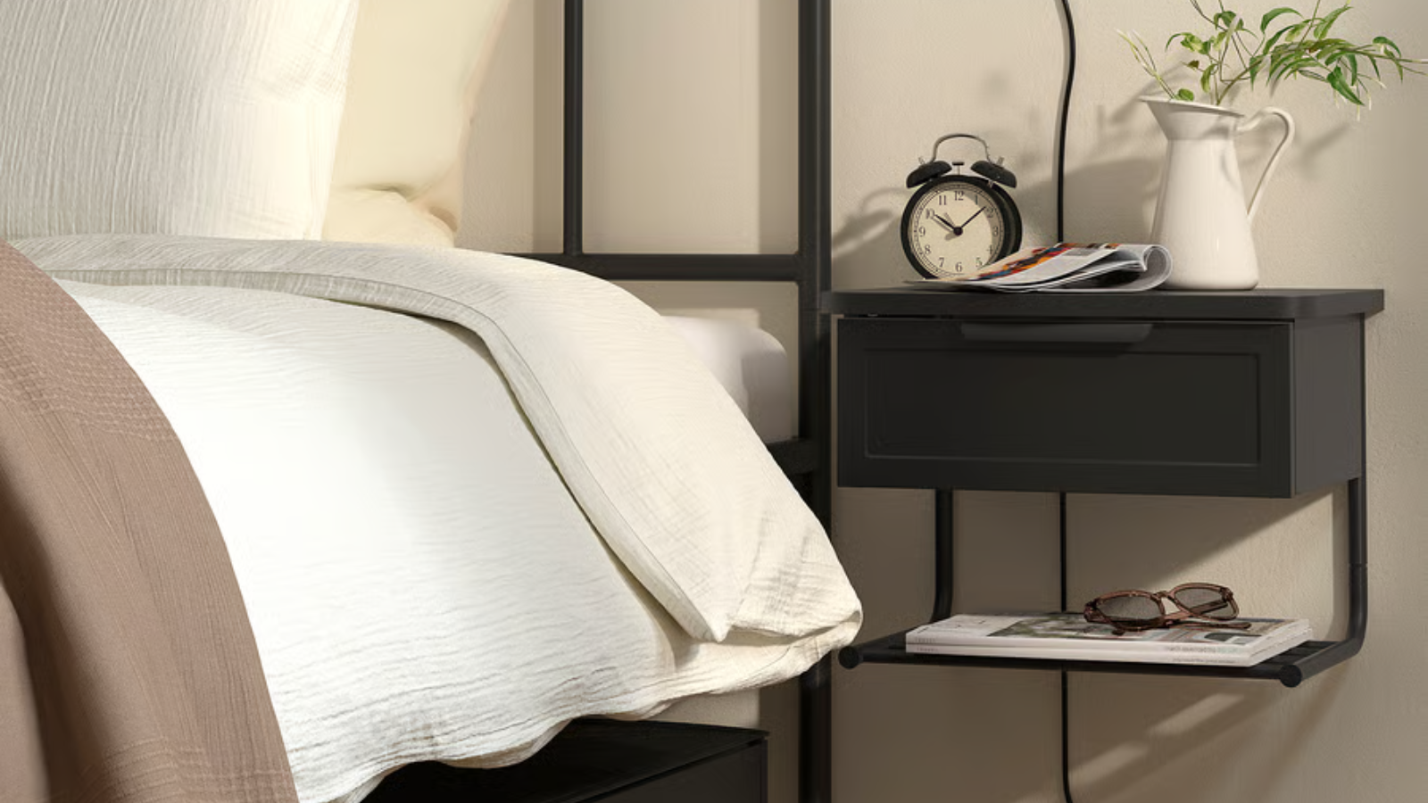 IKEA's Wall-Mounted Bedside Table Is A Small Bedroom Must-Have | Homes and  Gardens