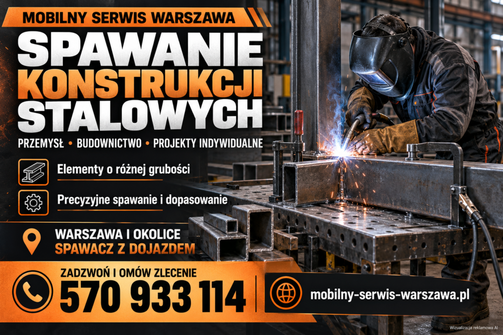 Wysokiej jakości spawanie konstrukcji stalowych o różnej grubości.