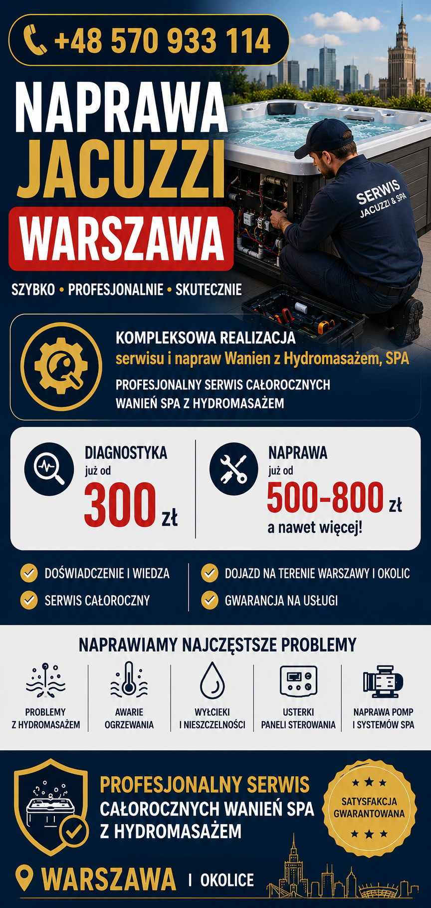 Serwisant do Sauny, Wanny z Hydromasażem Warszawa.