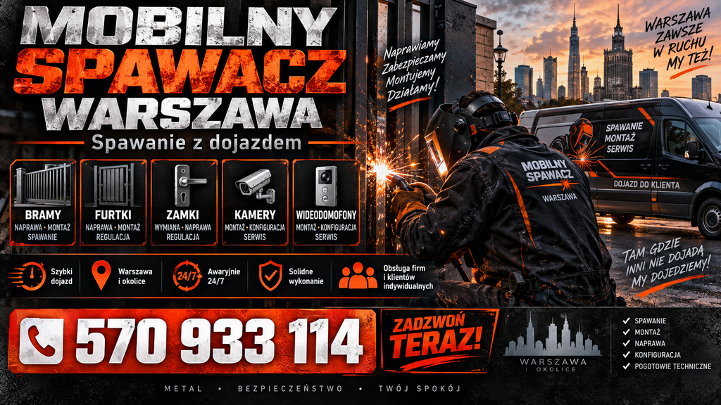 Mobilne Spawanie - Zamów Spawacza do Aluminium, Metalu, TiG i Mig z Warszawy! Jestesmy gotowi działać 6 dni w tygodniu z dojazdem, mamy spawarki ze sobą, działaj z nami już dziś.