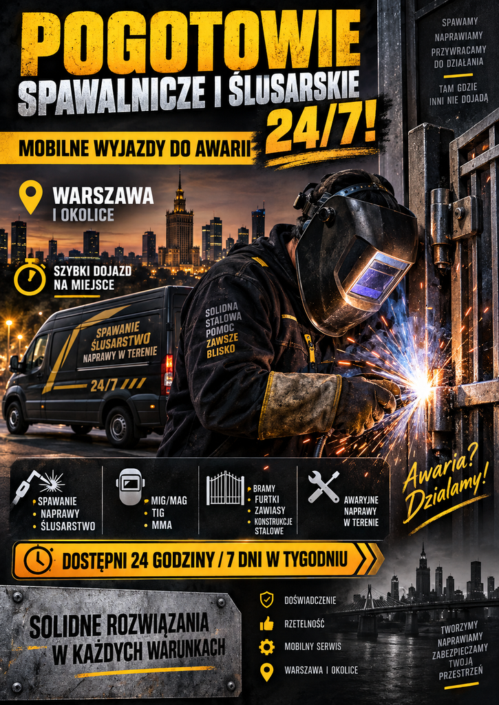 Pogotowie Spawalnicze i Ślusarskie 24/7!