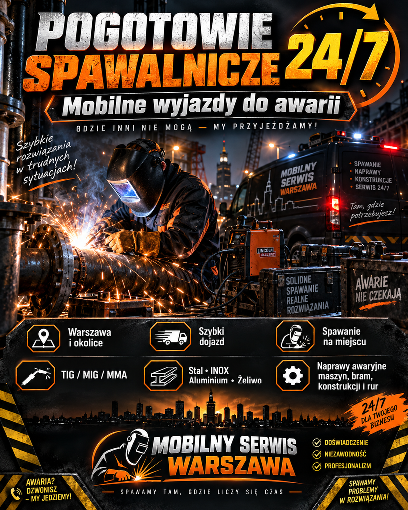 Pogotowie spawalnicze 24/7 — mobilne wyjazdy do awarii