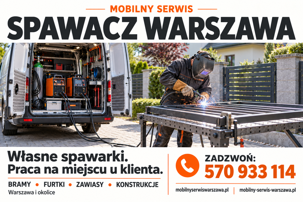 Spawacz Warszawa - Mobilny Serwis, Jestem spawaczem mobilnym który dojeżdża do klienta z własnymi spawarkami i robimy pracę na miejscu.