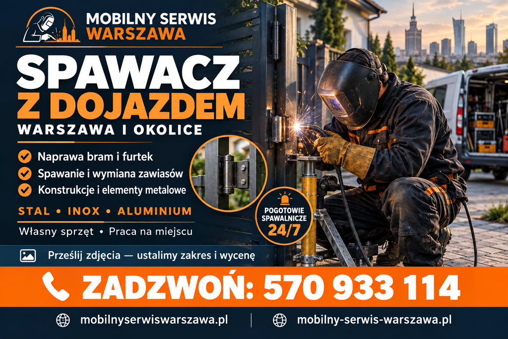 Spawacz Warszawa - Mobilny Serwis, Jestem spawaczem mobilnym który dojeżdża do klienta z własnymi spawarkami i robimy pracę na miejscu.