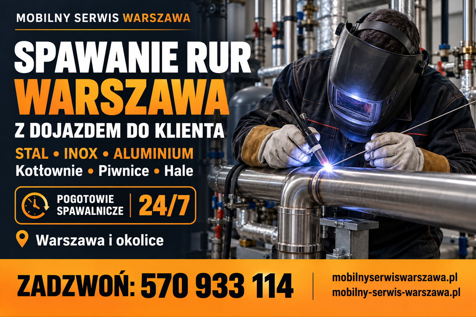 Spawanie rur Warszawa i okolice – mobilny spawacz do kotłowni, piwnicy, domu i hali, zamów spawacza z naszej firmy już teraz.