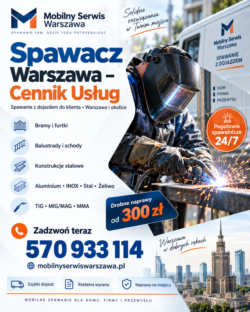 Spawanie aluminium i stali nierdzewnej Warszawa