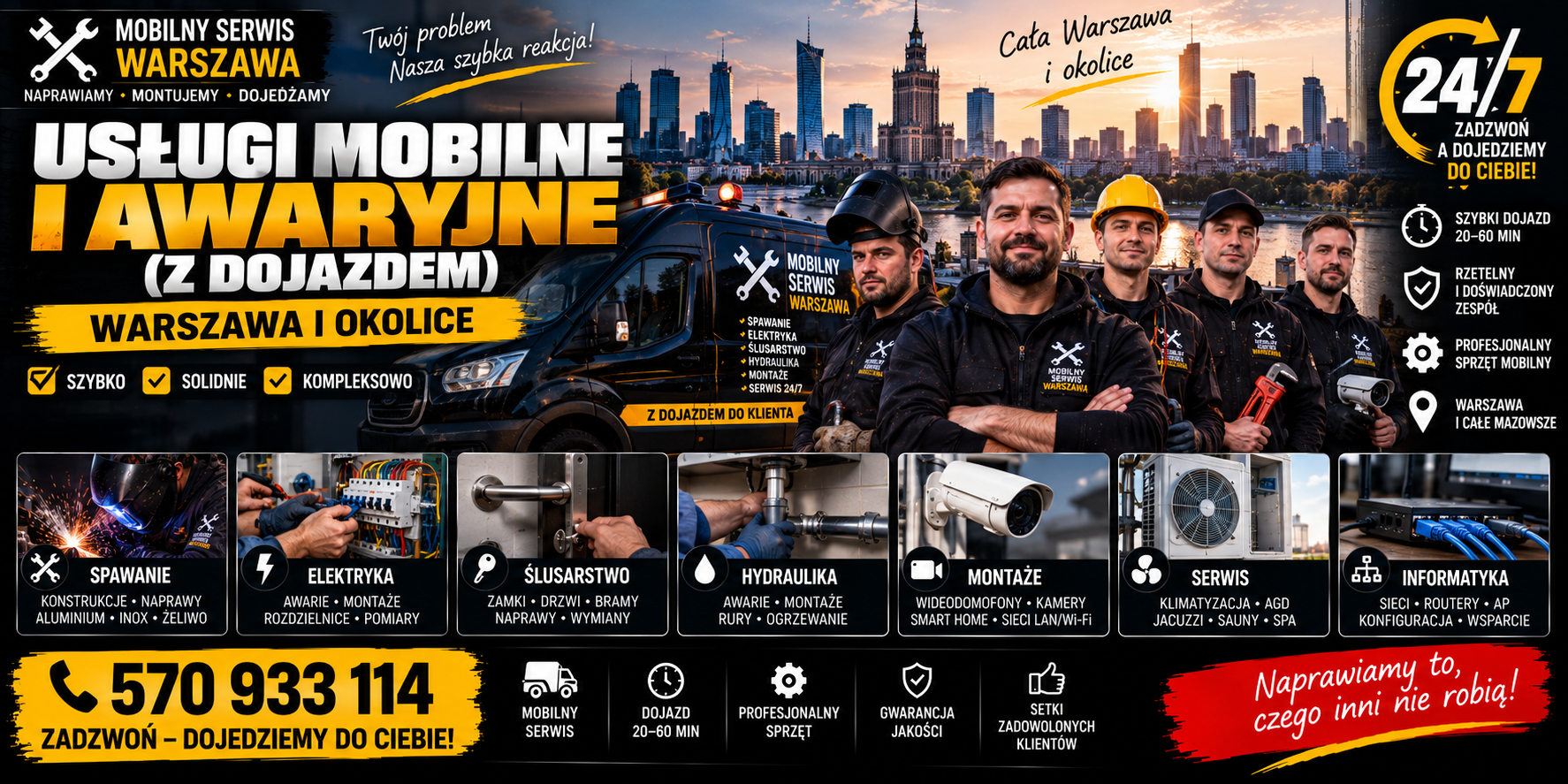 Warszawa Usługi mobilne i awaryjne (z dojazdem)