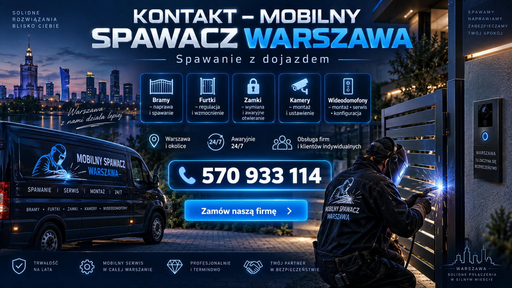 Mobilne Spawanie - Zamów Spawacza do Aluminium, Metalu, TiG i Mig z Warszawy! Jestesmy gotowi działać 6 dni w tygodniu.
