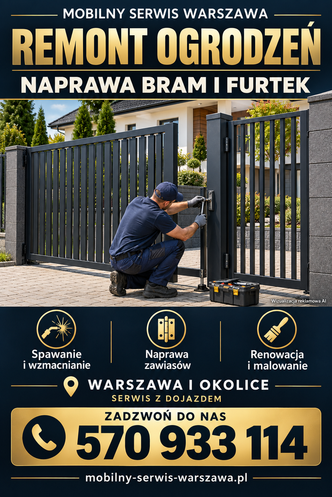 Naprawa lub Remont Ogrodzenia w Warszawie, spawamy, szlifujemy, remontujemy, serwisujemy z dojazdem do klienta.
