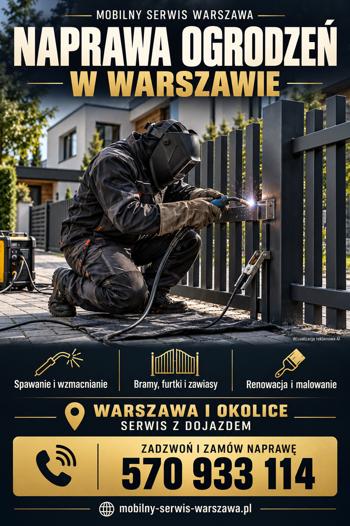 Naprawa lub Remont Ogrodzenia w Warszawie, spawamy, szlifujemy, remontujemy, serwisujemy z dojazdem do klienta.